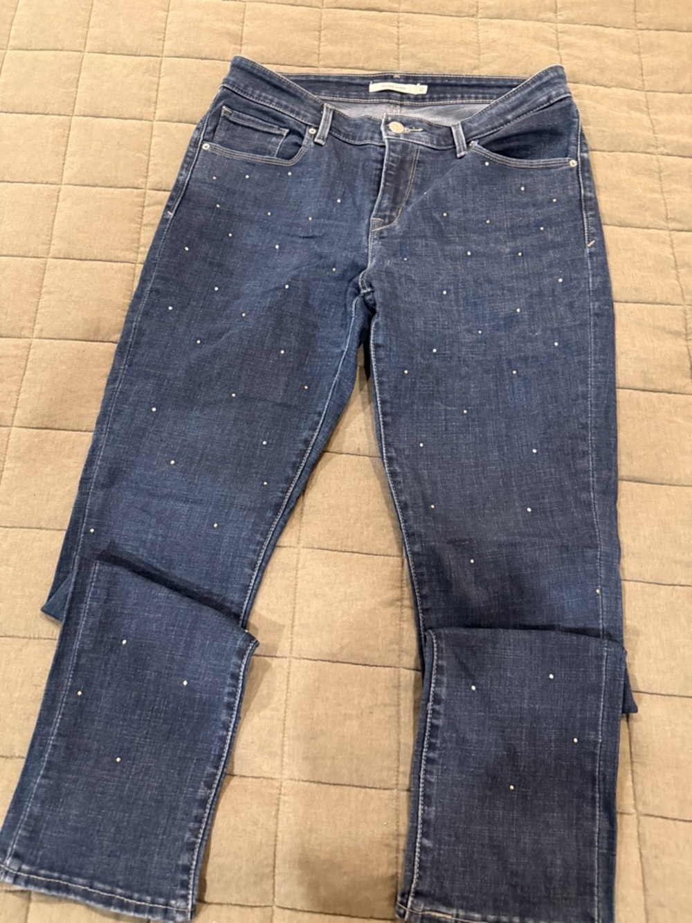Levi’s Silver Rhinestoned Dark Blue Women's Jeans